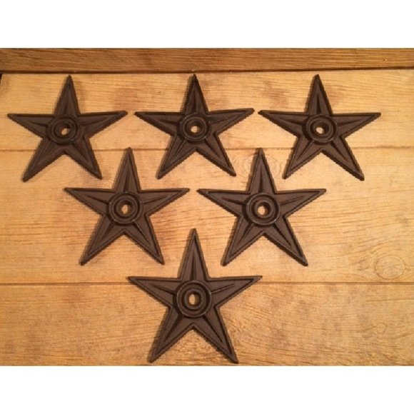 Six Cast Iron 9" Anchor Plates Center Hole Star - Picture 1 of 10